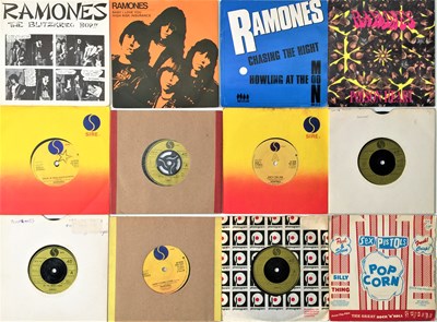 Lot 90 - PUNK / WAVE / INDIE / COOL / SYNTH POP - 7" COLLECTION (WITH OG UK P/S BLITZKRIEG BOP!)