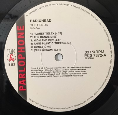 Lot 8 - RADIOHEAD - THE BENDS LP (2ND UK PRESSING - PARLOPHONE PCS 7372)