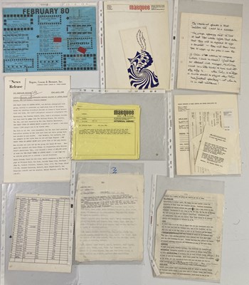 Lot 48 - THE MARQUEE CLUB - 1960S CONTRACTS / DOCUMENTS INC MENTIONS FOR DAVID BOWIE.
