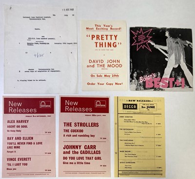 Lot 49 - 1960S PROMO HANDBILLS - BOLAN / T REX / ELTON JOHN MENTIONS.