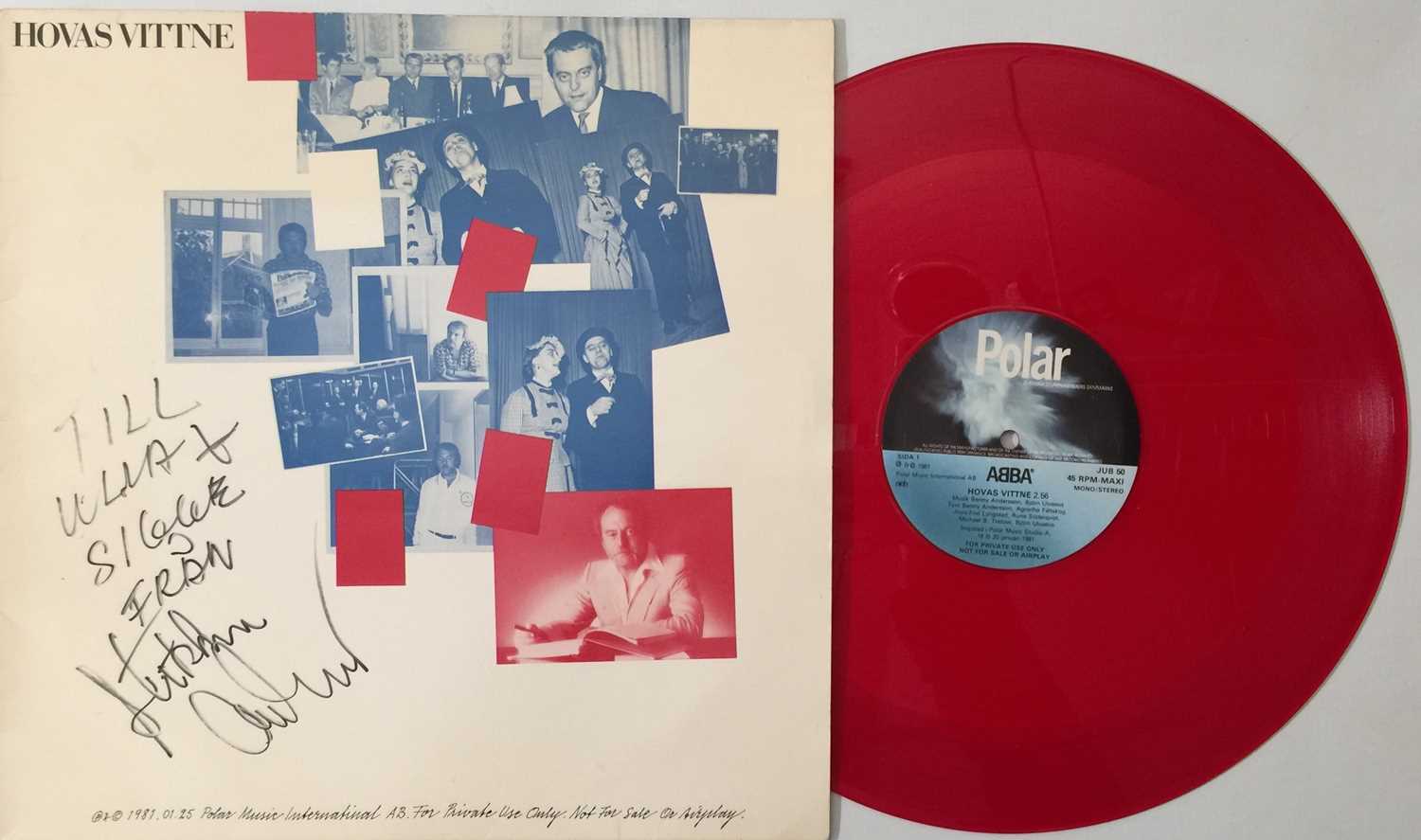 Lot 7 - ABBA - HOVAS VITTNE 12" (SIGNED - RED VINYL - POLAR JUB 50)