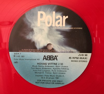 Lot 7 - ABBA - HOVAS VITTNE 12" (SIGNED - RED VINYL - POLAR JUB 50)