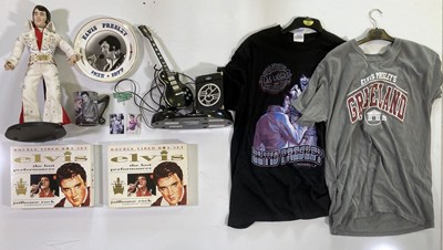 Lot 64 - ELVIS MEMORABILIA INC PHYLLIS SEIDL DOLL / GIBSON GUITAR TELEPHONE.