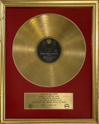Lot 367 - ELTON JOHN - MADMAN ACROSS THE WATER.. AUSTRALIAN GOLD DISC AWARD.