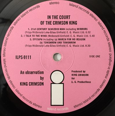 Lot 24 - KING CRIMSON - IN THE COURT OF THE CRIMSON KING LP (UK OG - PINK ISLAND - ILPS 9111)