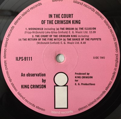 Lot 24 - KING CRIMSON - IN THE COURT OF THE CRIMSON KING LP (UK OG - PINK ISLAND - ILPS 9111)