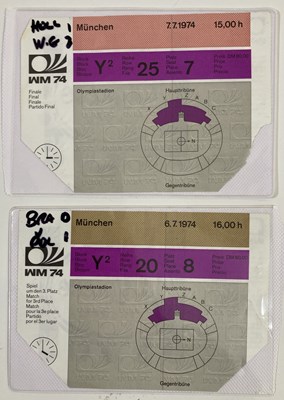 Lot 88 - FOOTBALL MEMORABILIA - WORLD CUP 1974 - TICKETS INC FINAL.