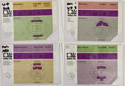Lot 89 - FOOTBALL MEMORABILIA - WORLD CUP 1974 - TICKETS INC FINAL.