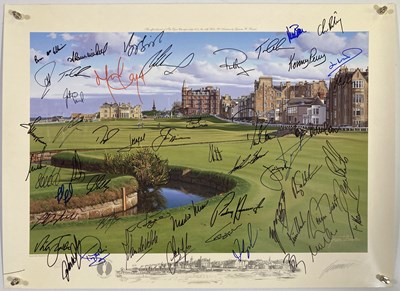 Lot 62 - GOLF MEMORABILIA - 2005 ST. ANDREWS POSTER SIGNED BY STARS.