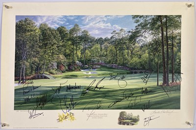 Lot 40 - GOLF MEMORABILIA - LIMITED EDITION AUGUSTA PRINT SIGNED BY 17.