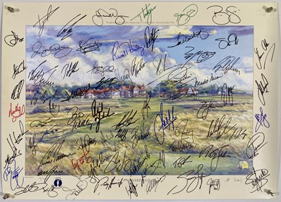 Lot 41 - GOLD MEMORABILIA - LIMITED EDITION MUIRFIELD PRINT SIGNED BY APPROX 70 STARS.