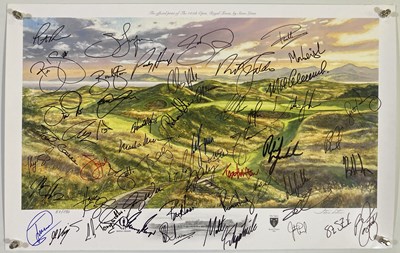 Lot 42 - GOLF MEMORABILIA - TROON OPEN MULTI SIGNED PRINT.