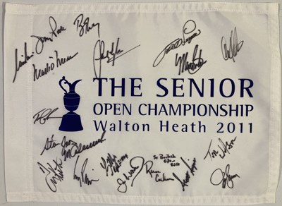 Lot 54 - GOLF MEMORABILIA - SIGNED FLAG 2011 SENIORS.
