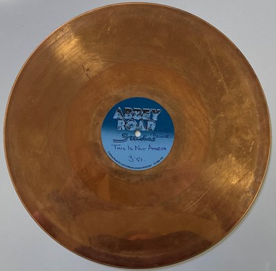 Lot 320 - DAVID BOWIE AND PAT METHENY THIS IS NOT AMERICA METAL MASTER STAMPER DISC