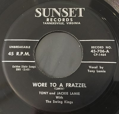Lot 257 - TONY AND JACKIE LAMIE - WORE TO A FRAZZEL 7" (SUNSET RECORDS 45-706 - ORIGINAL US COPY)