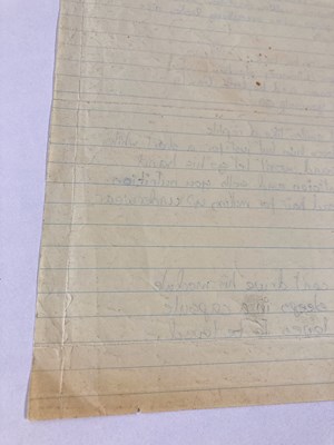 Lot 427 - DAVID BOWIE - HANDWRITTEN LYRICS FOR 'JEAN GENIE'.