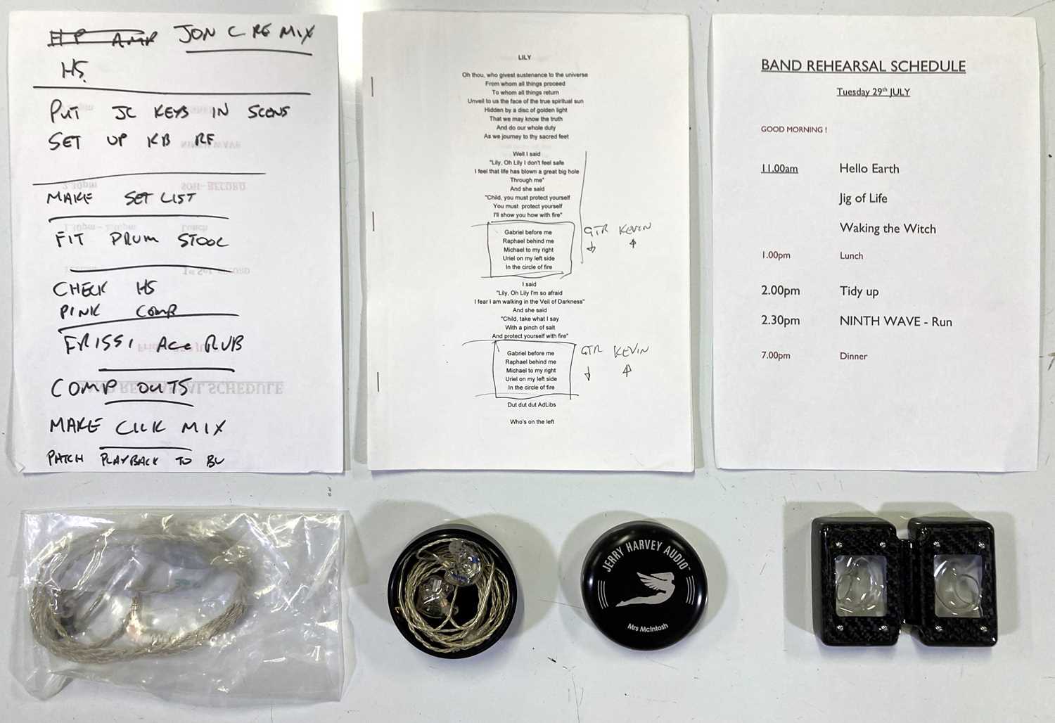 Lot 422 - KATE BUSH - STAGE USED IN EAR MONITORING HEADPHONES AND TOUR EPHEMERA