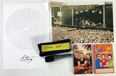 Lot 400 - STING - STAGE USED MICROPHONE AND TOUR EPHEMERA.