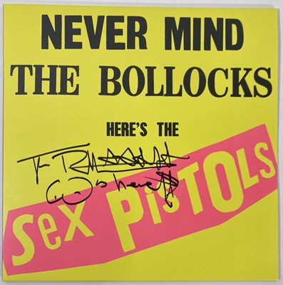 Lot 283 - THE SEX PISTOLS - NMTB SLEEVE SIGNED BY JOHNNY ROTTEN.