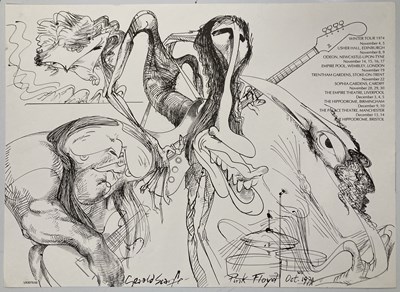 Lot 345 - PINK FLOYD WINTER TOUR POSTER - GERALD SCARFE DESIGN.