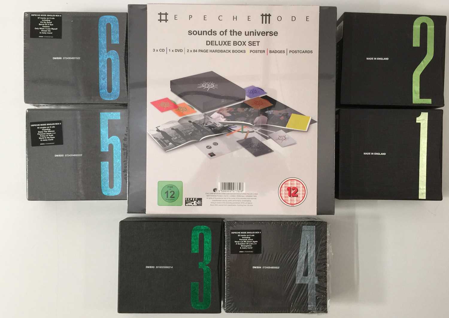 Lot 915 - DEPECHE MODE - SINGLES (CDs) BOX SETS (COMPLETE COLLECTION PLUS SOUNDS OF THE UNIVERSE SET)