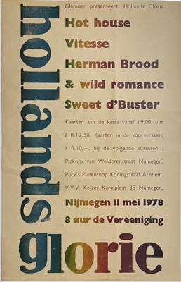 Lot 13 - HERMAN BROOD - A 1978 CONCERT POSTER.