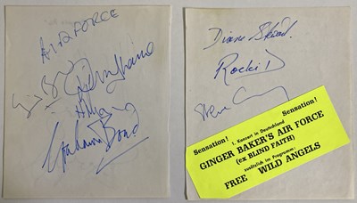 Lot 306 - HUMBLE PIE / GINGER BAKER'S AIRFORCE SIGNED PAGES.