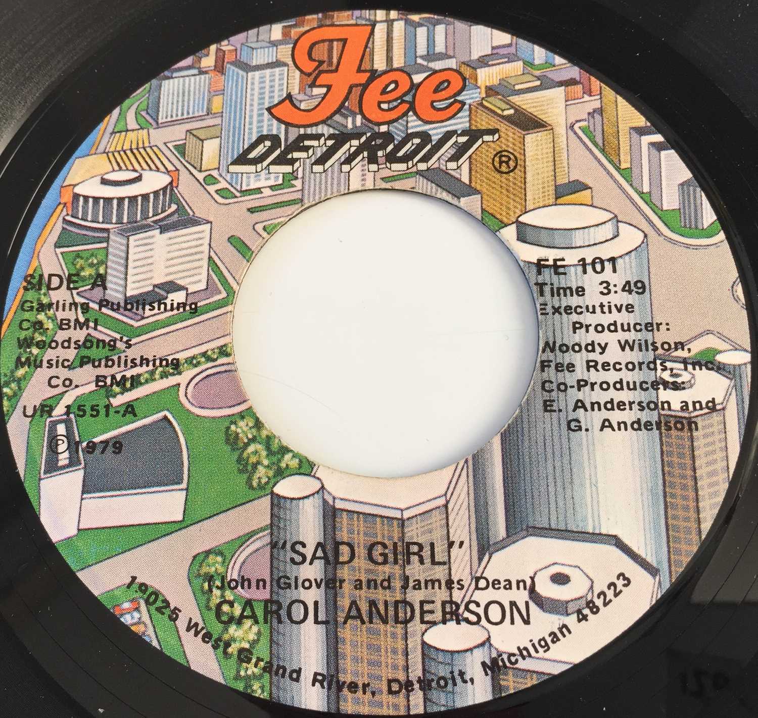 Lot 38 - CAROL ANDERSON - SAD GIRL/ I'LL GET OFF AT THE NEXT STOP 7" (US SOUL - FEE DETROIT FE101)
