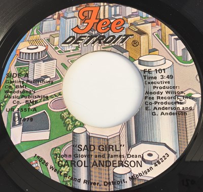 Lot 38 - CAROL ANDERSON - SAD GIRL/ I'LL GET OFF AT THE NEXT STOP 7" (US SOUL - FEE DETROIT FE101)