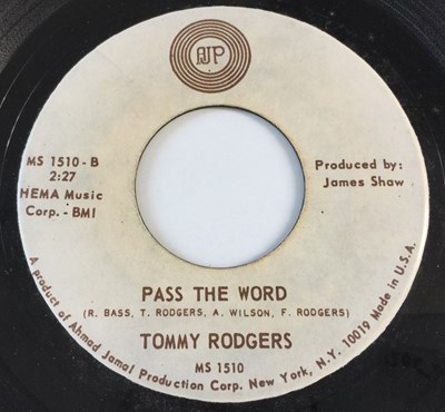 Lot 63 - TOMMY RODGERS - PASS THE WORD/ I'LL TELL IT TO THE WIND 7" (US NORTHERN - AJP MS 1510)