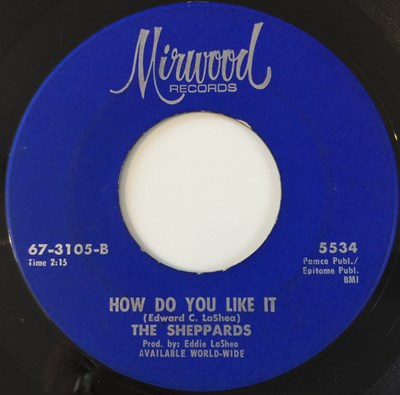 Lot 222 - THE SHEPPARDS - STUBBORN HEART/ HOW DO YOU LIKE IT 7" (US SOUL - MIRWOOD 5534)