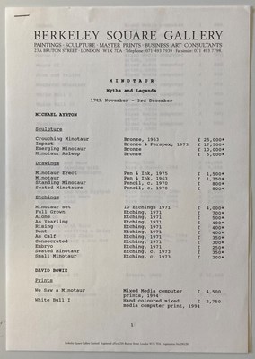 Lot 246 - DAVID BOWIE EXHIBITION MEMORABILIA