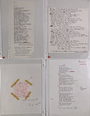 Lot 35 - HERMAN BROOD - TYPED AND HANDWRITTEN LYRICS.