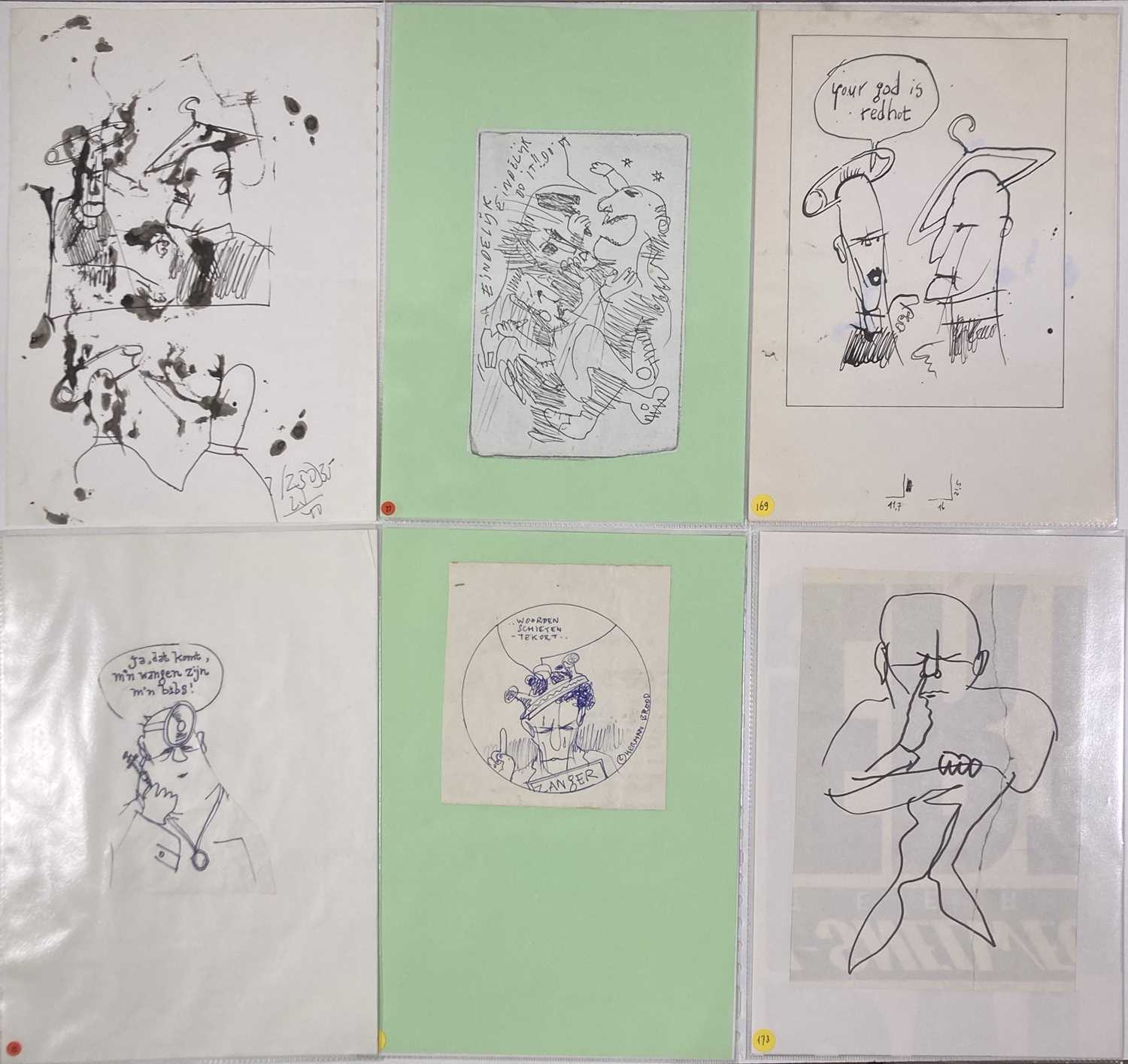 Lot 40 - HERMAN BROOD - ORIGINAL CARTOONS / DRAWINGS.