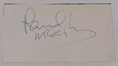 Lot 130 - PAUL MCCARTNEY - A SIGNED CUTTING.