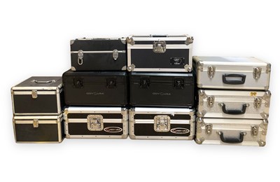 Lot 600C - 11 RECORD/CD STRONG STORAGE BOXES.