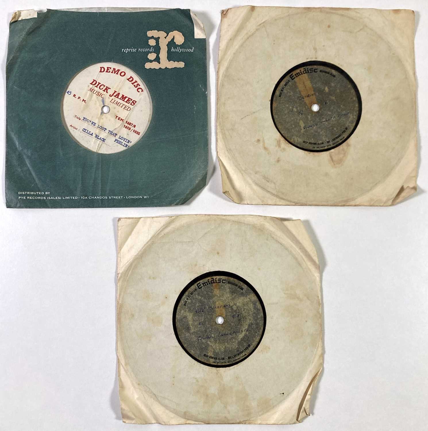 Lot 156 - DICK JAMES  / EMIDISC ACETATES - CILLA BLACK / SOUNDS INCORPORATED.