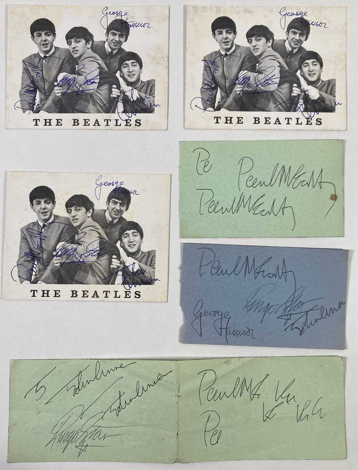 Lot 157 - THE BEATLES - COLLECTION OF AUTOGRAPH SETS BY NEIL ASPINALL - COLLECTED BACKSTAGE AT BEATLES CONCERTS.