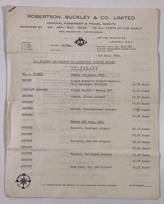 Lot 158 - THE BEATLES - A 1964 AUSTRALIA TOUR ITINERARY.