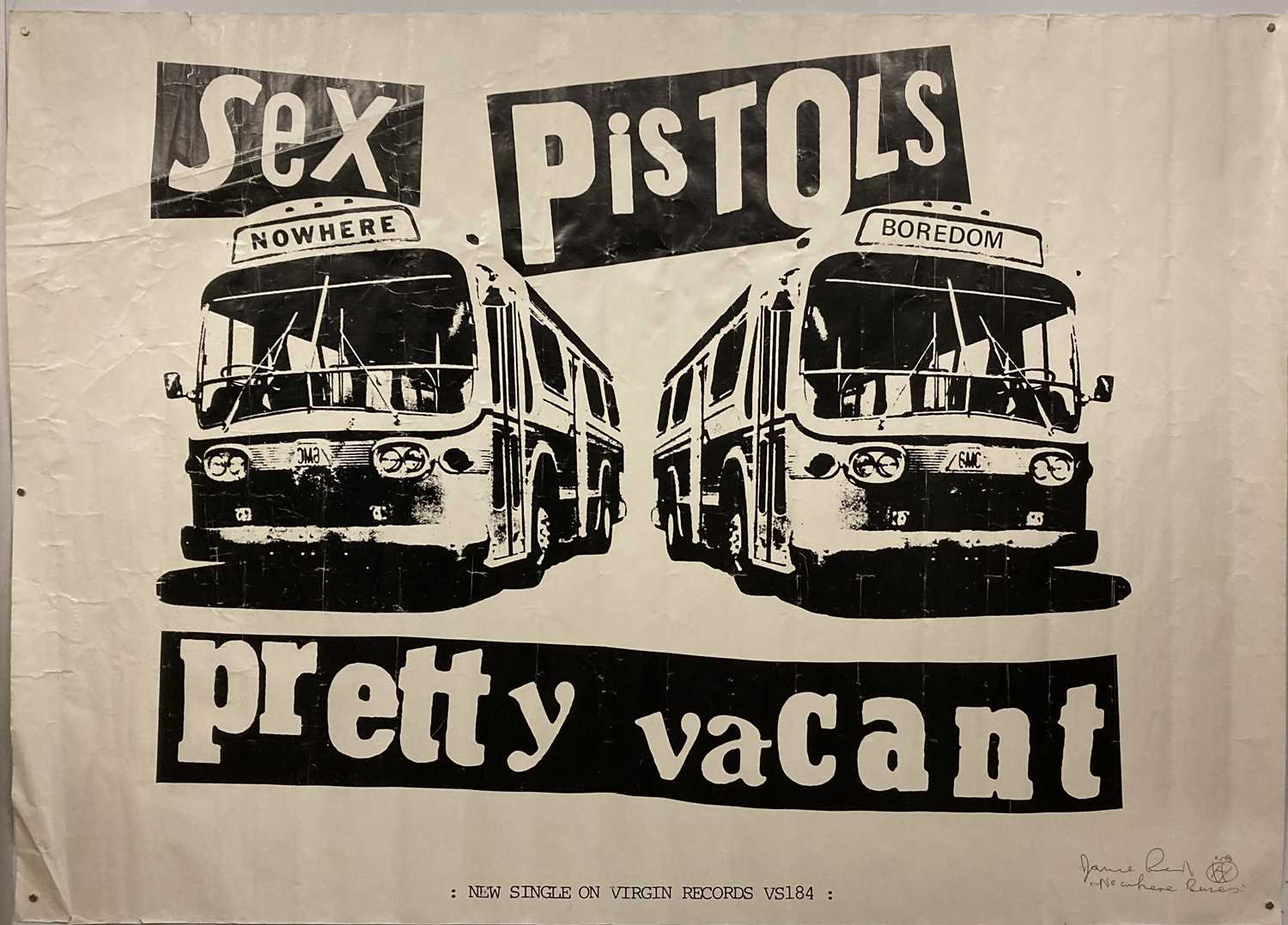 Lot 261 - SEX PISTOLS PRETTY VACANT JAMIE REID SIGNED POSTER