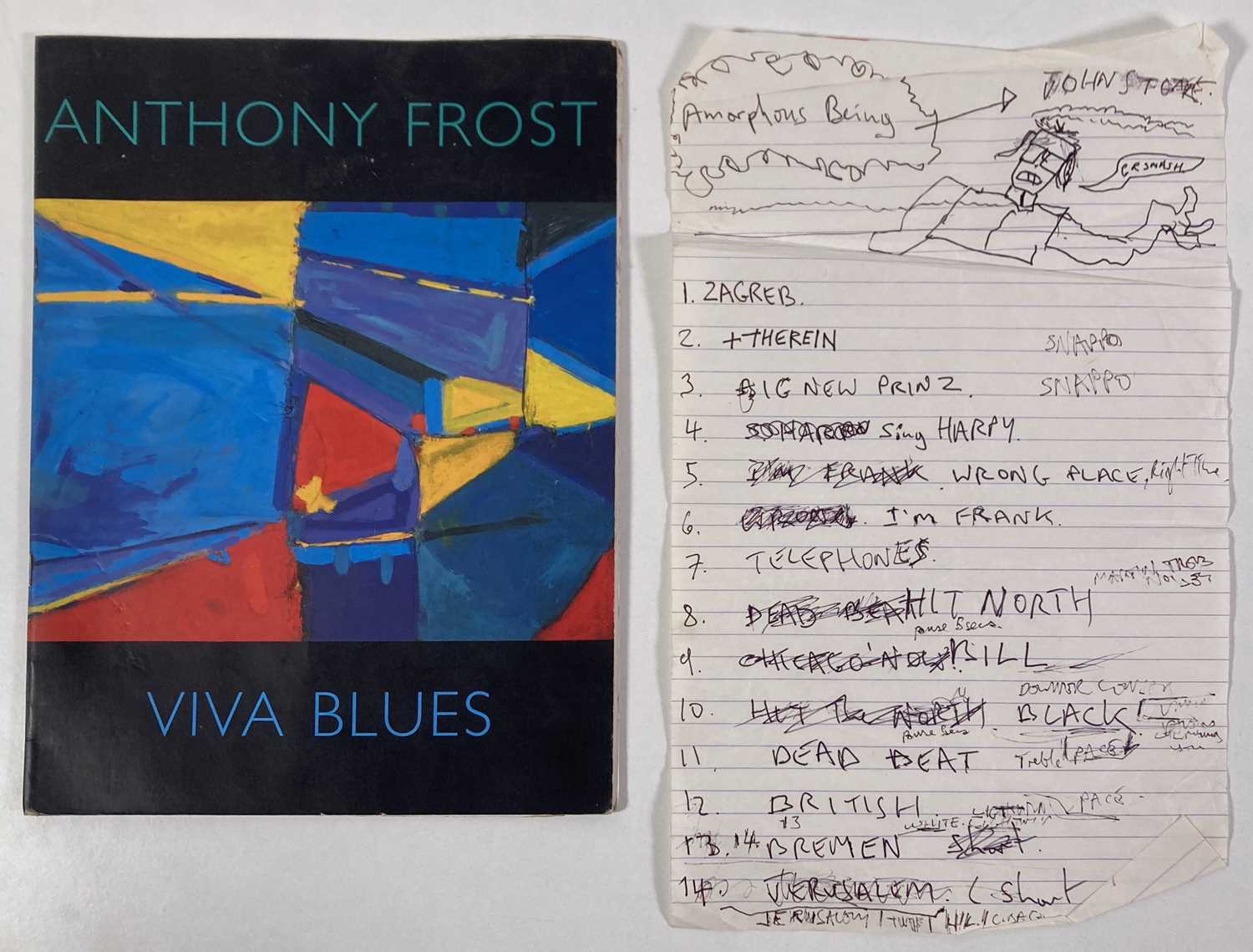 Lot 439 - MARK E. SMITH / THE FALL - A SET LIST / ANNOTATIONS BY MES IN A ANTHONY FROST CATALOGUE.