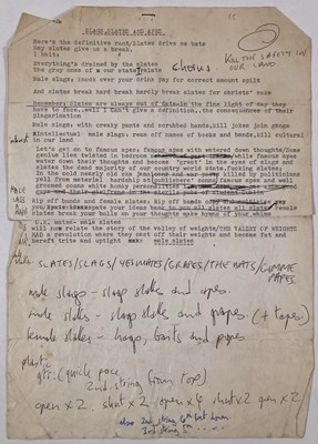 Lot 442 - MARK E. SMITH / THE FALL - MARK E. SMITH LYRICS FOR SLAGS, SLATES..