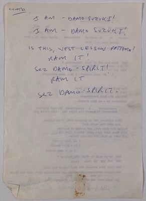 Lot 445 - MARK E. SMITH / THE FALL - LYRICS FOR 'I AM DAMO SUZUKI'.