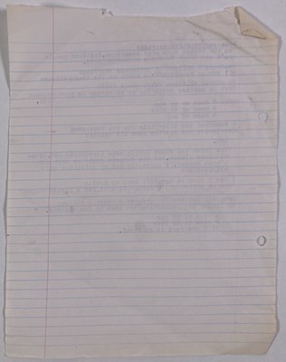 Lot 449 - MARK E. SMITH / THE FALL - POSSIBLY UNPUBLISHED LYRICS BY MES.