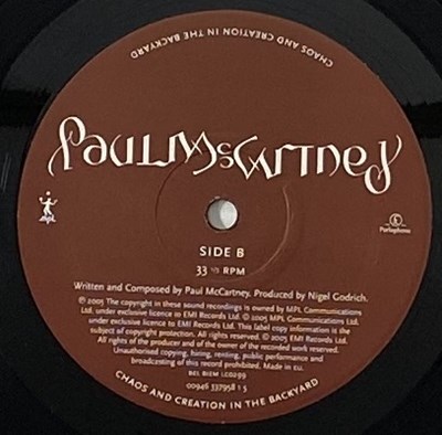 Lot 1 - PAUL MCCARTNEY - CHAOS AND CREATION IN THE BACKYARD LP (2005 ORIGINAL - PARLOPHONE 0094633795815)