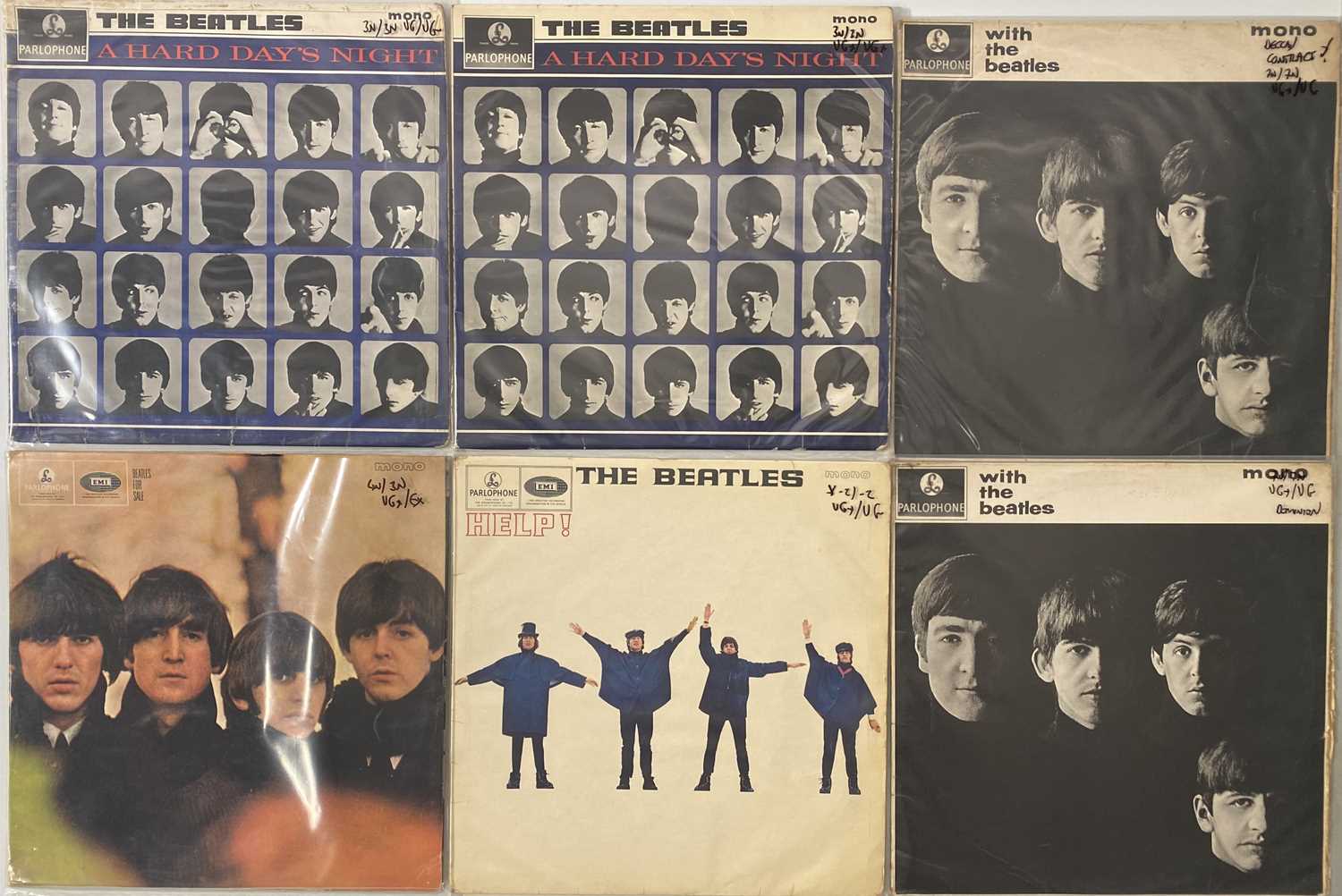Lot 3 - THE BEATLES - LP PACK (ALL BLACK/ YELLOW PARLOPHONE PRESSINGS)