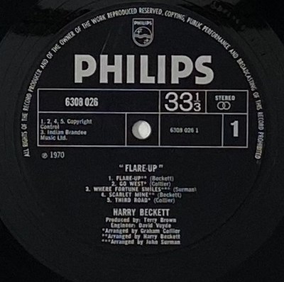 Lot 50 - HARRY BECKETT - FLARE UP LP (BOP JAZZ - UK PHILIPS 6308 026)