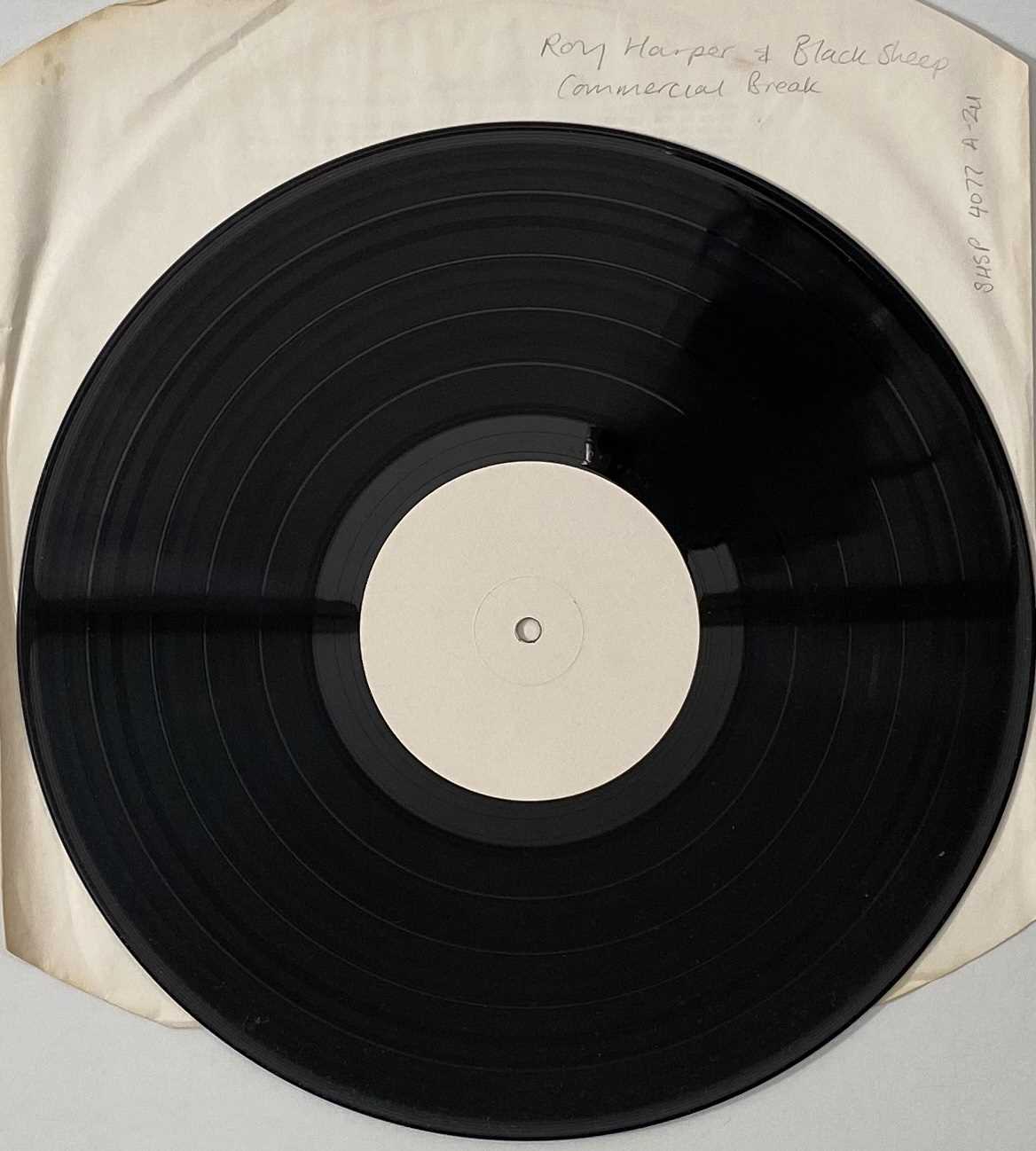 Lot 741 - ROY HARPER AND BLACK SHEEP - COMMERCIAL BREAKS LP (ORIGINAL UK WHITE LABEL TEST PRESSING - HARVEST SHSP 4077).