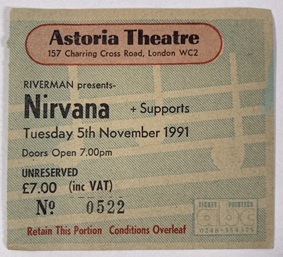 Lot 132 - NIRVANA - A 1991 CONCERT TICKET.