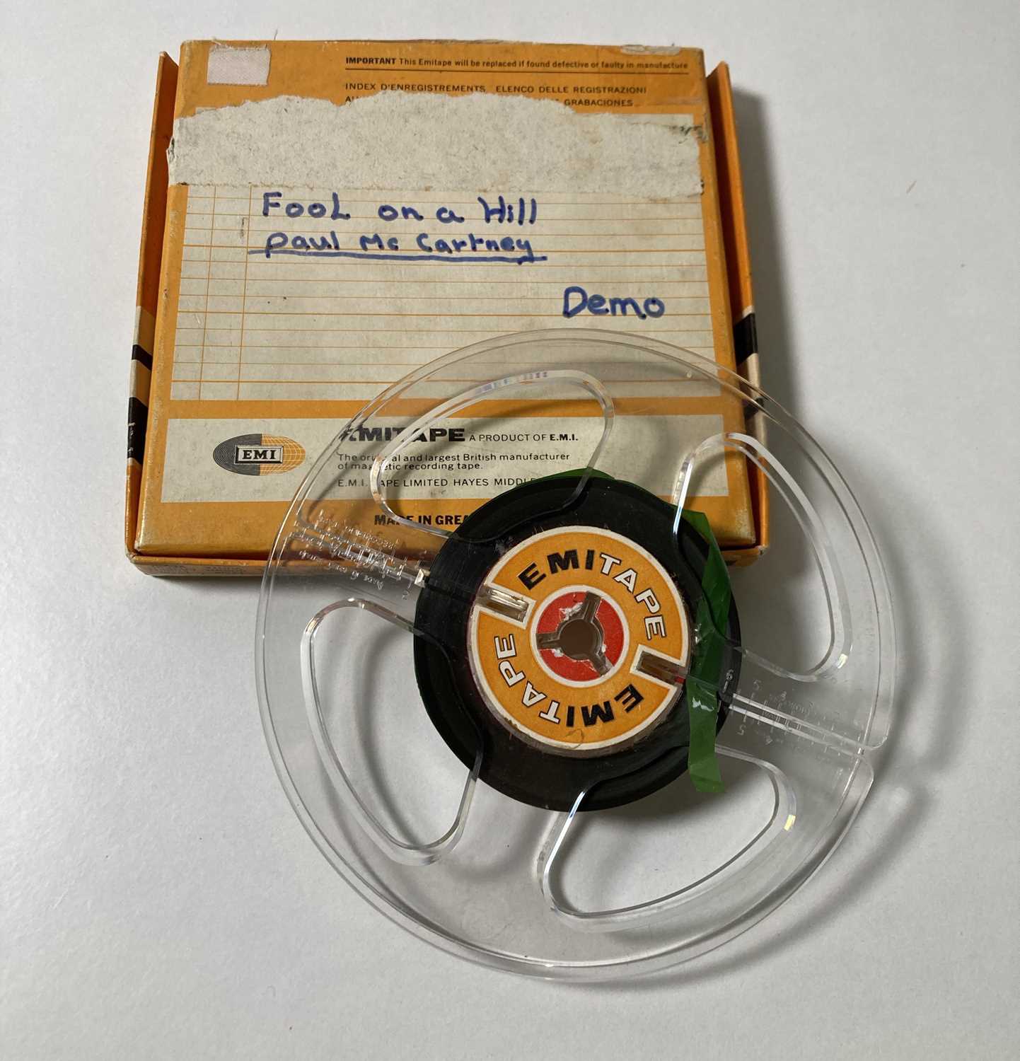 Lot 123 - THE BEATLES - PAUL MCCARTNEY - FOOL ON A HILL DEMO.